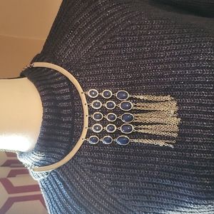 Chico's omega silver tone two colors necklace.